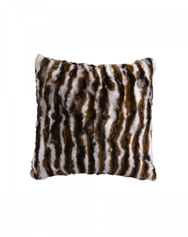 Brown striped plush fur sofa bed pillow cushion li...