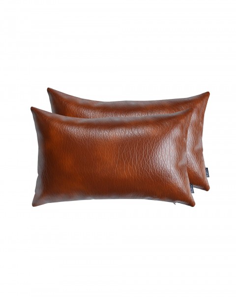 Faux Leather Throw Pillow Cover 18x18 Inch 2 Pack Decorative Pillow Cover Modern Solid Square Pillowcase for Couch Sofa Chair Living Room