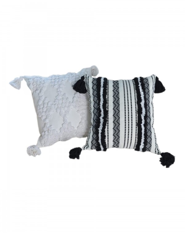 Boho Tufted Pillow Covers with Tassel Square Decor...