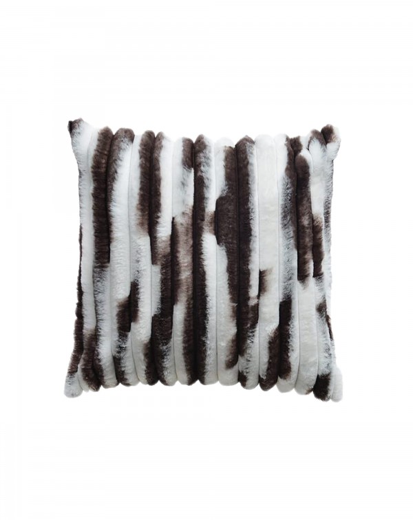 Fuzzy Striped Throw Pillow Covers Set of 2 Faux Fu...