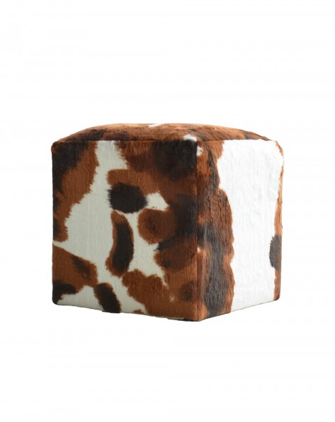 Generous stool solid wood cloth imitation cowhide stool European creative clothing store shoe stool living room reception zebra sofa