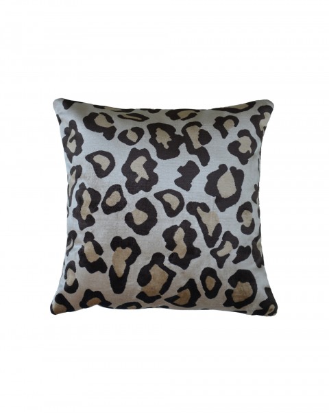 Modern simple light luxury color cut velvet printed cloth leopard print cushion pillow model room square pillow waist pillow
