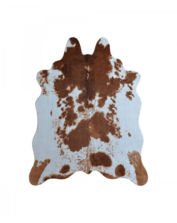 Premium Brown Cowhide Rug 4.6 ft x 6.6 ft Faux Cow...