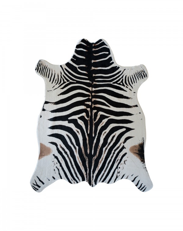 Zebra Print Rug 4.6 ft x 6.6 ft Black and White An...