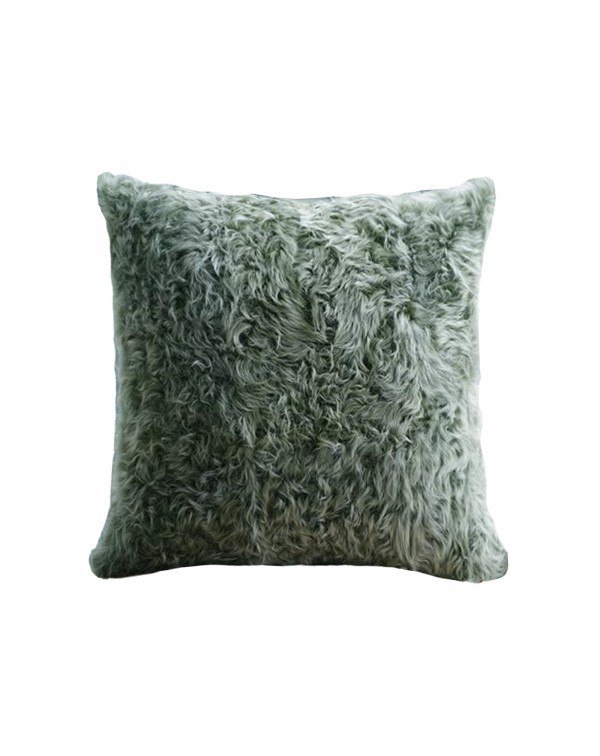 Curly wool double dyed throw pillow fur goat hair ...