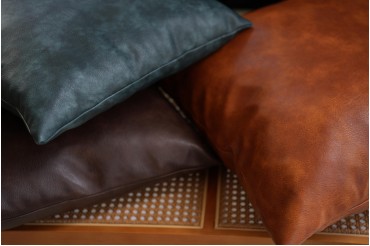 Faux Leather Throw Pillow Covers