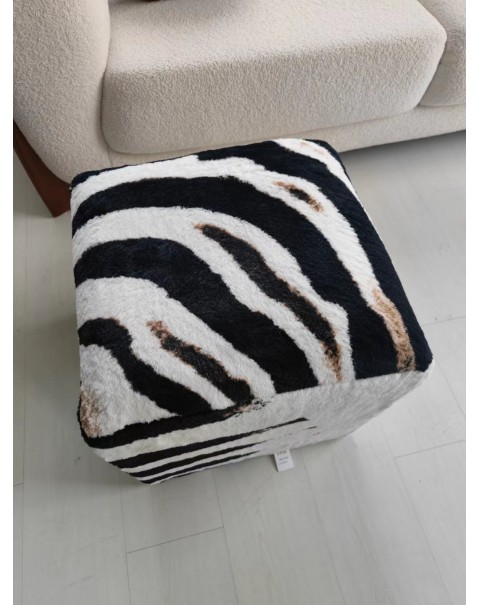 YYTH  zebra printed  faux fur  Stool Ottoman for  Living Room